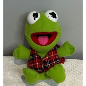 Vintage 1987 Henson Associates Baby Kermit the Frog Plush Muppet Babies